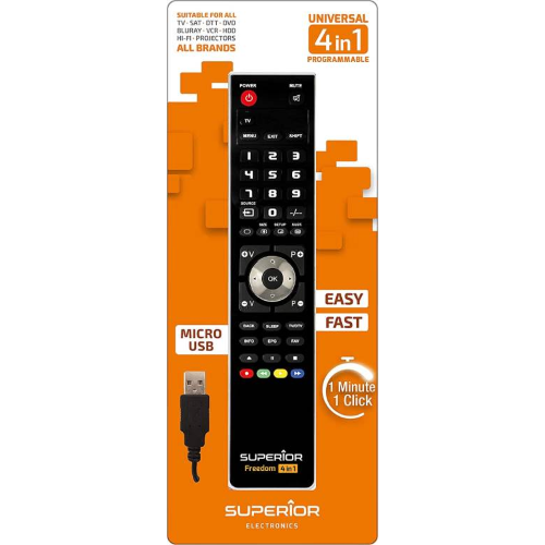 SUPERIOR TELECOMANDO UNIVERSALE FREEDOM MICRO-USB 4 IN 1