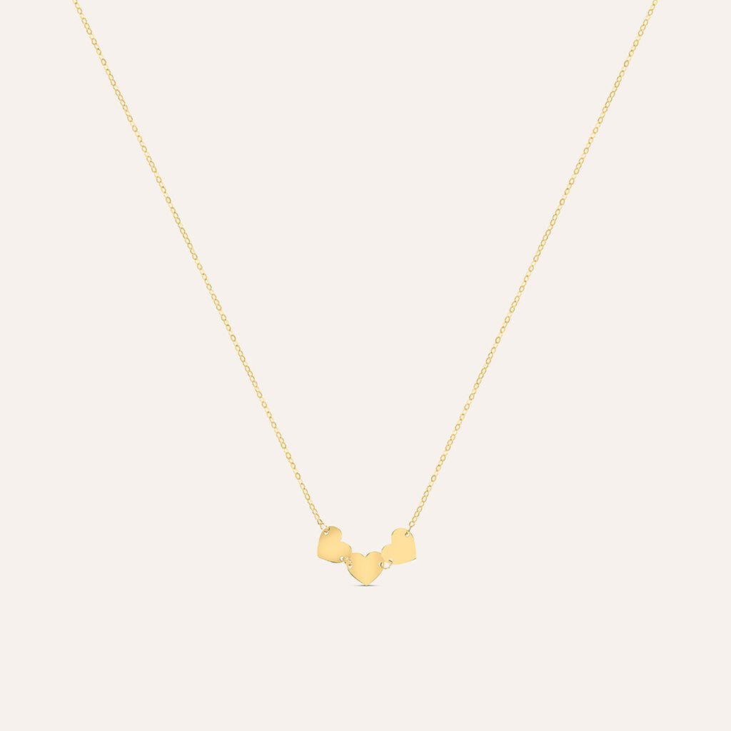 Collana Gold Triplo Cuore Personalizzabile - Design Raffinato