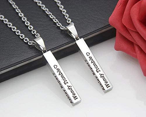 Collana Ciondolo Silver Rettangolare Personalizzabile - Moderna