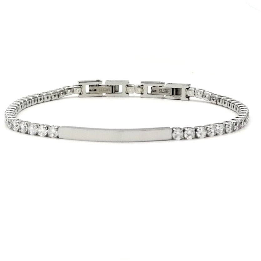Bracciale Tennis Silver Personalizzabile - Elegante e Luminoso