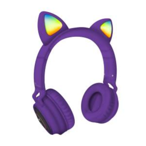 TECHMADE CUFFIE FUNNY LED BT + MICROFONO PURPLE