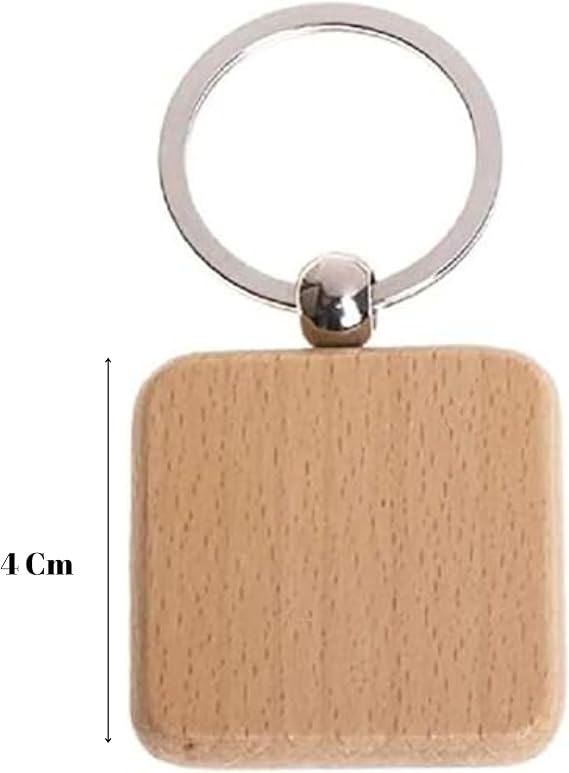Portachiavi Legno Quadrato Personalizzabile - Incisione