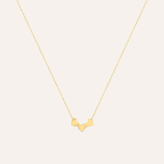 Collana Gold Triplo Cuore Personalizzabile - Design Raffinato