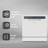 Candy lavastoviglie  RapidÓ CP 6E51LW Libera installazione 6 coperti