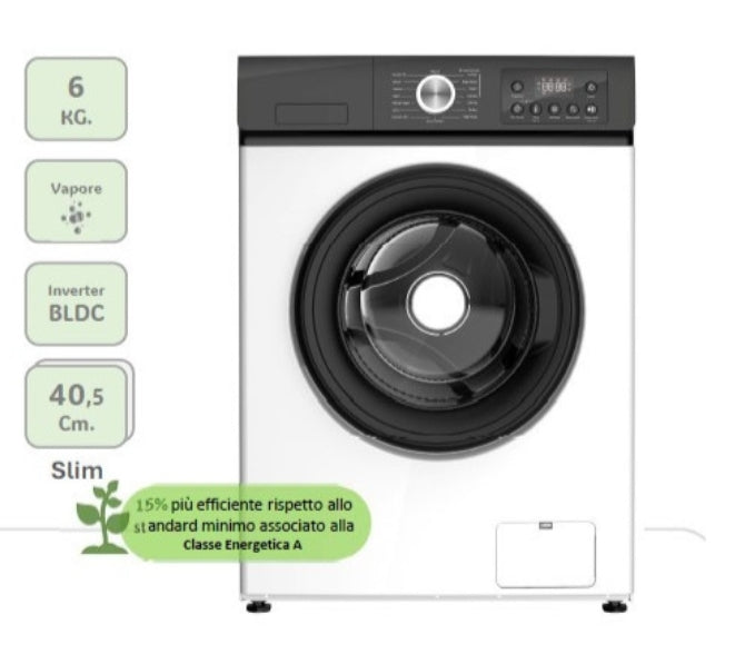 AKAI AQUA60105A15-W - LAVATRICE SLIM 6KG 1000rpm